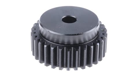 RS PRO Steel 30 Teeth Spur Gear, 2 Module, 12mm Bore Diam, .